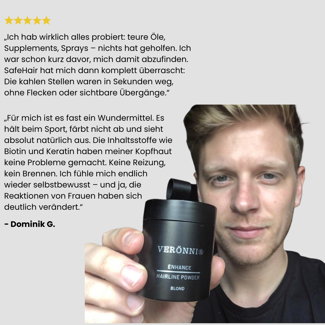 SafeHair® – Sofort volleres Haar in 5 Sekunden
